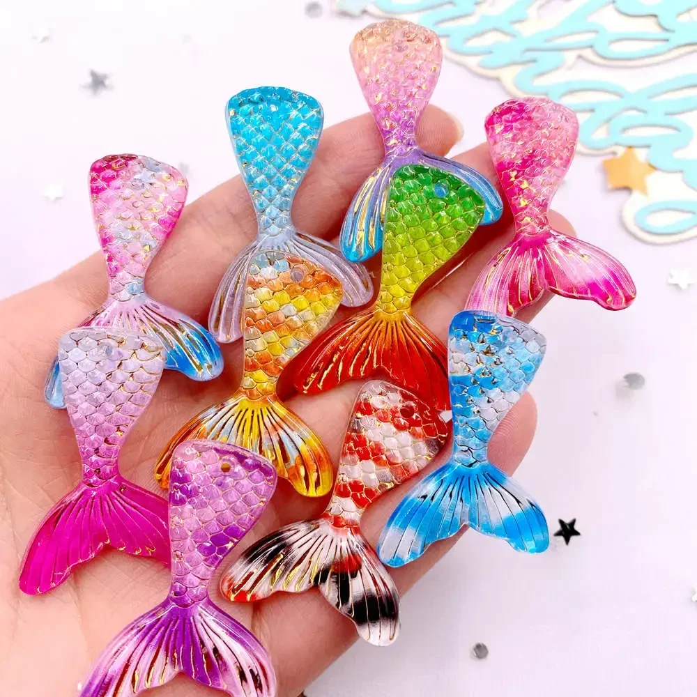 Paradise Jewelry & Watches Llc Photos - 10pcs Glitter Colorful Resin Mermaid Tail