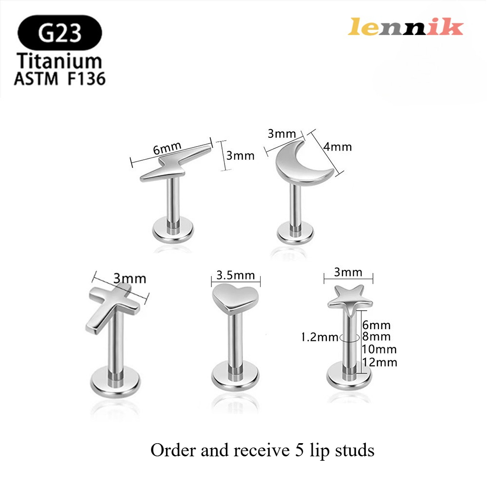 Moon Star Earrings - LENNIK F136 Titanium Alloy Cross Heart