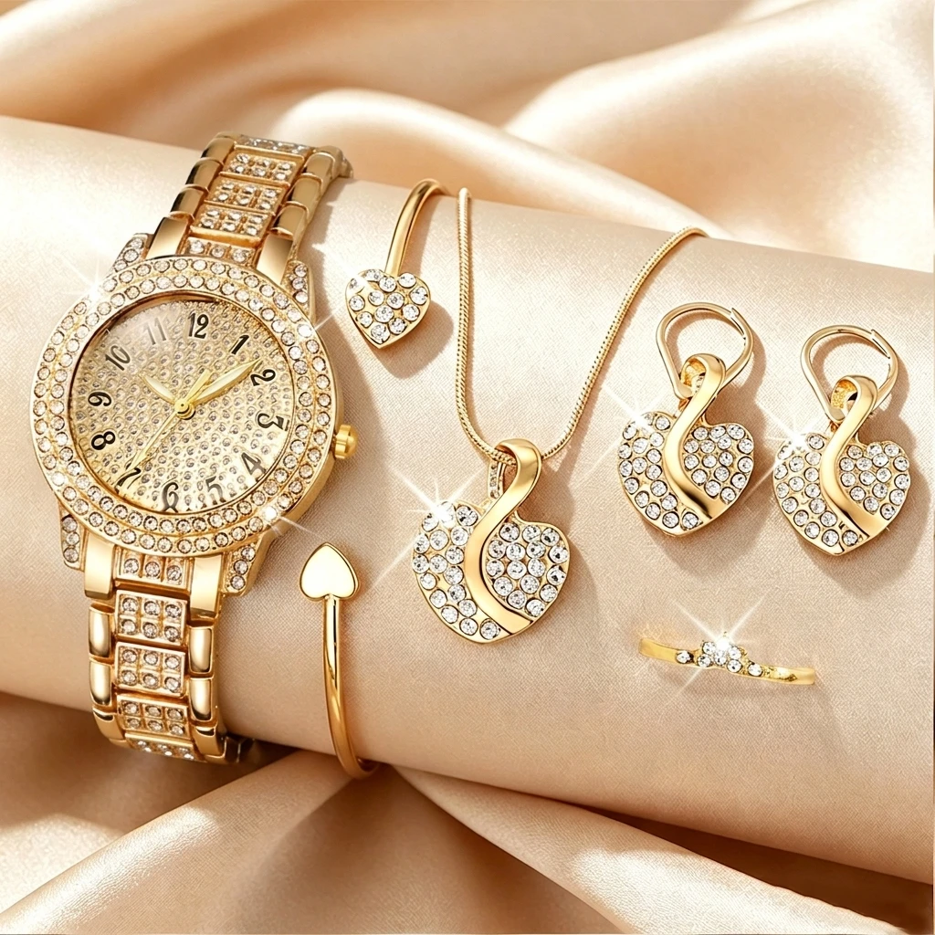 Jewelry Watch Making - 6PCS Fashion Rhinestone Women Watch Heart