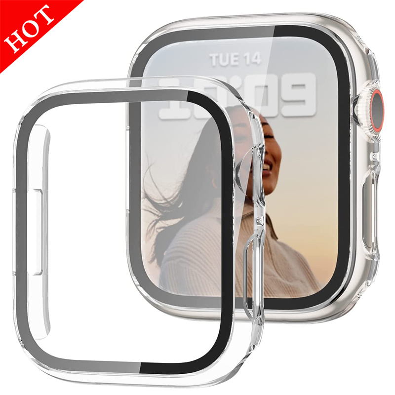 Jewelry Smart Watches - Glass+Cover For Apple Watch Case 45mm