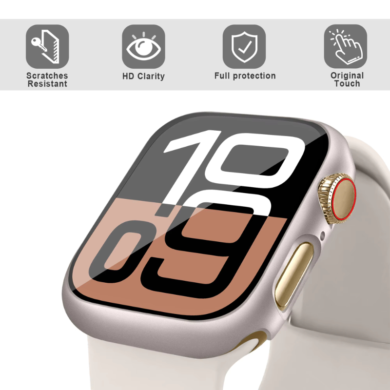 Tempered Glass+Case For Apple  - Jewelry Smart Watches 评论和价格