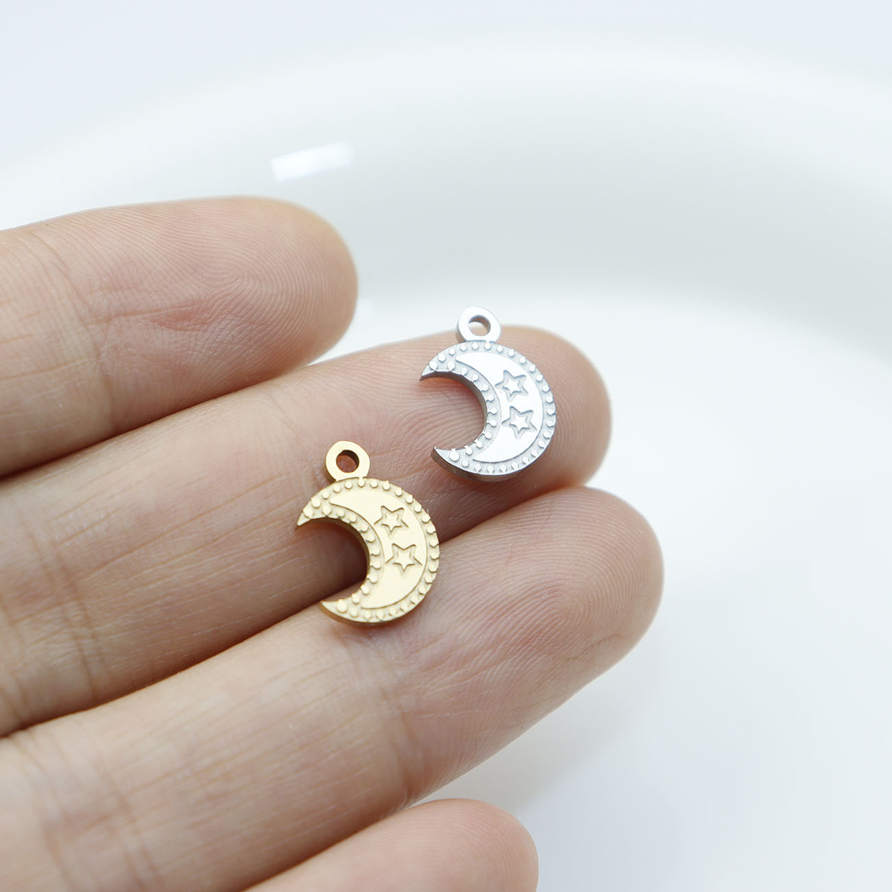 5pcs Stainless Steel Moon High - Moon Star Earrings 评论和价格