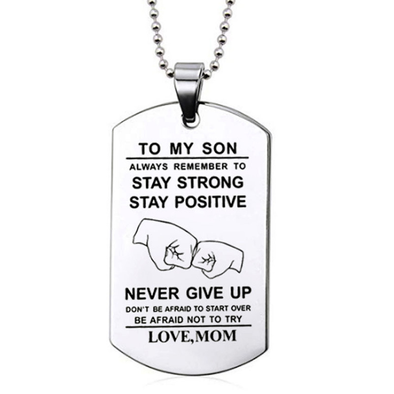 To My Son Inspirational Neckla - Mens Dog Tag Necklace 评论和价格