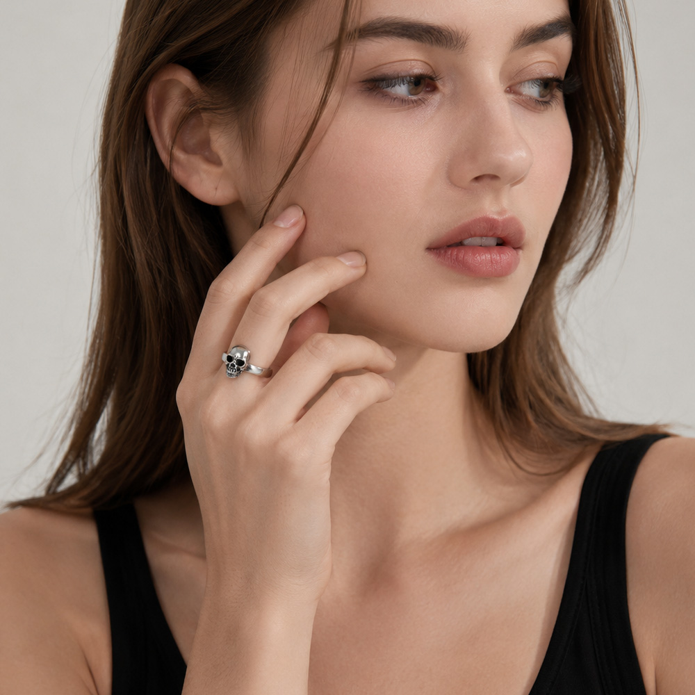Ring Skull Europe Rebel Steet  - Gothic Skull Ring 评论和价格