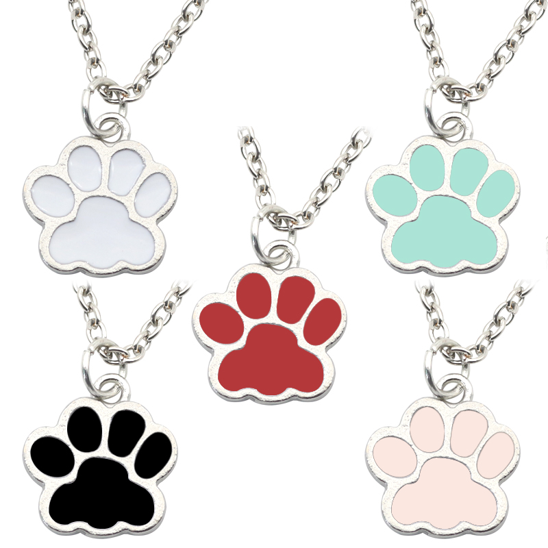 Fashion Dog Paw Cat Footprint  - Mens Dog Tag Necklace 评论和价格