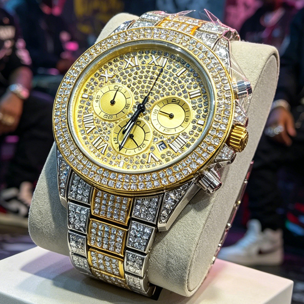 NO Logo Silver Gold Full Diamo - Jewelry And Watches Luxury Brand 评论和价格