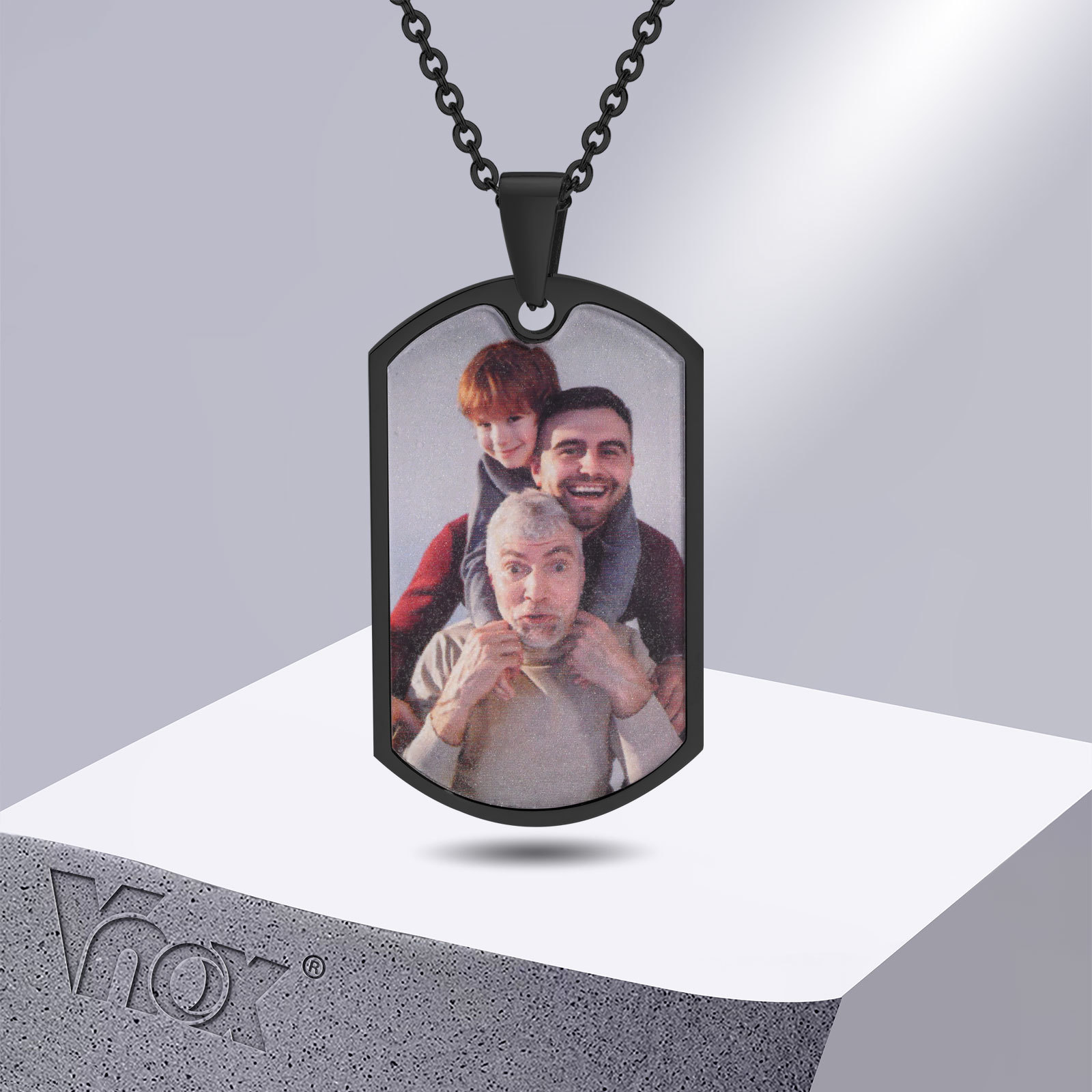 Vnox Free Custom Photos Words  - Mens Dog Tag Necklace 评论和价格