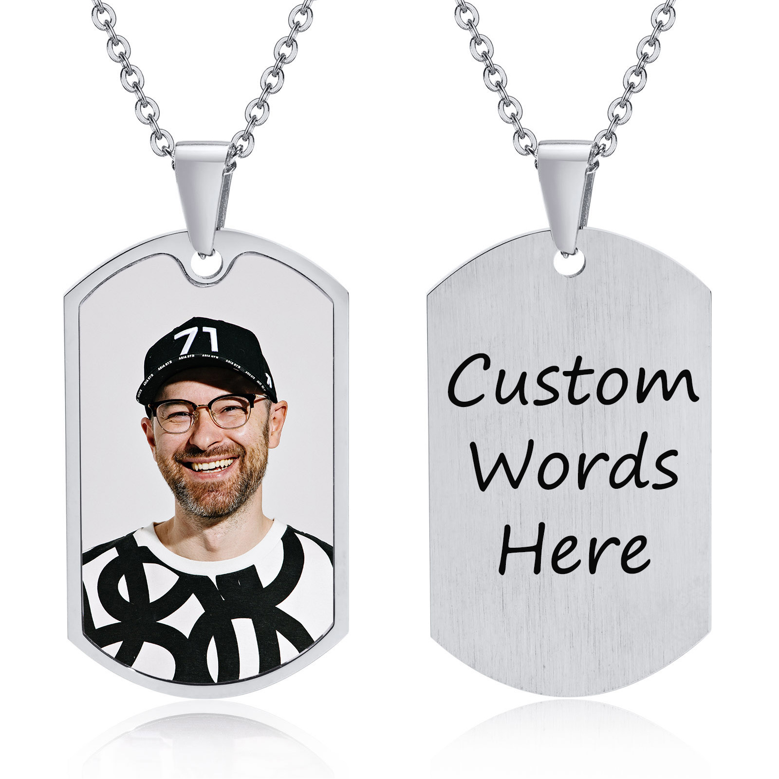 Vnox Free Custom Photos Words  - Mens Dog Tag Necklace 评论和价格