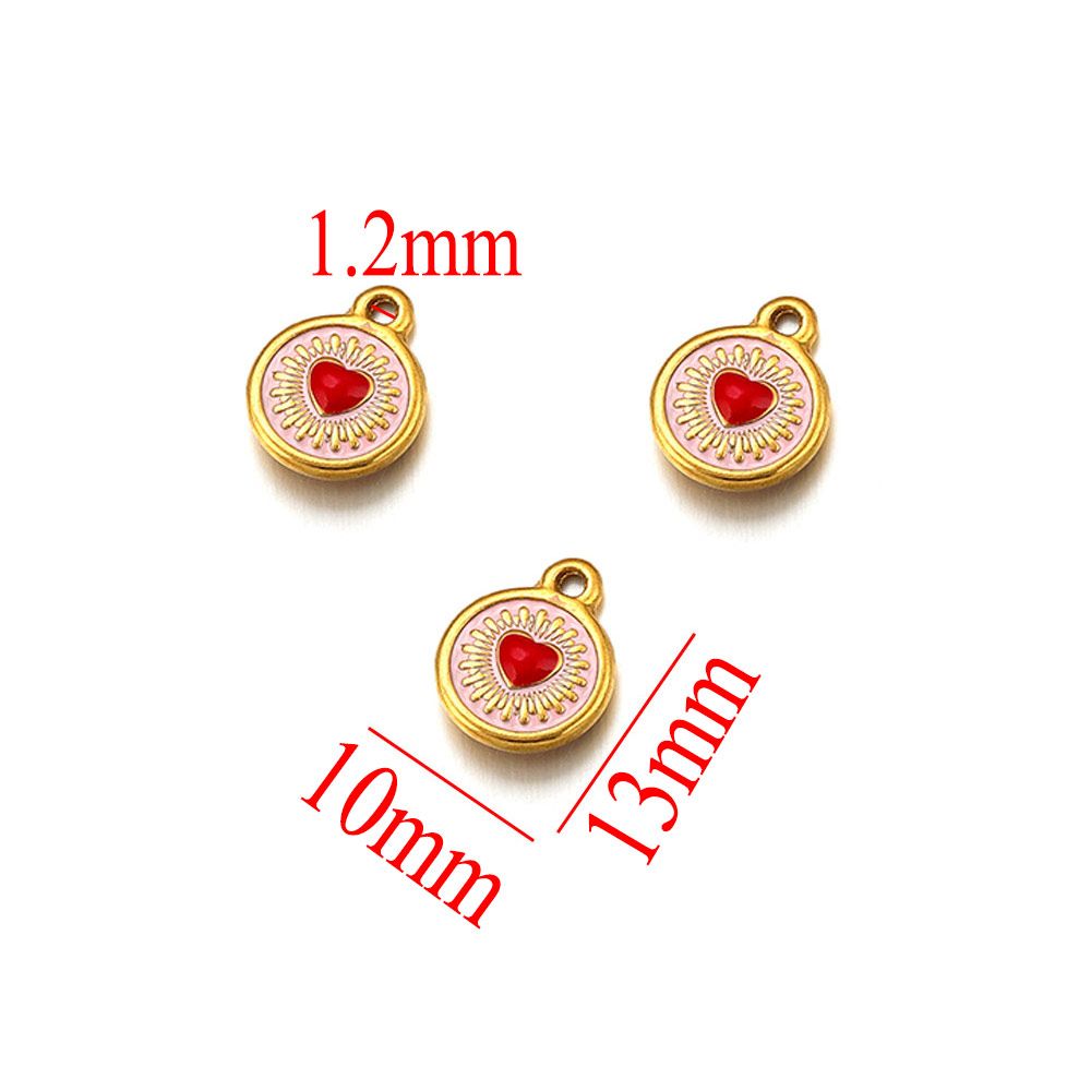 5pcs Stainless Steel Red Ename - Moon Star Earrings 评论和价格