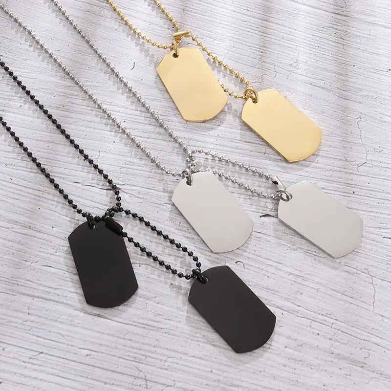 Simple Stainless Steel Double  - Mens Dog Tag Necklace 评论和价格