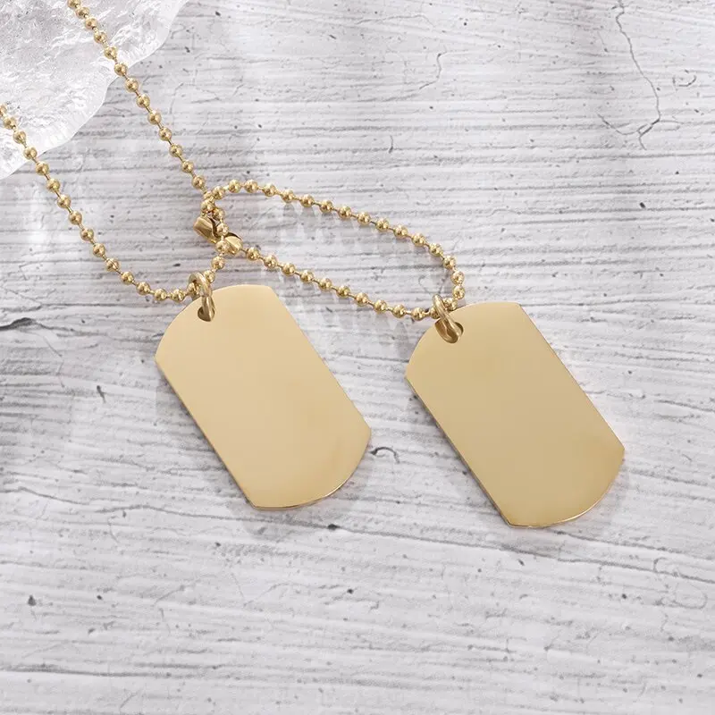 Simple Stainless Steel Double  - Mens Dog Tag Necklace 评论和价格