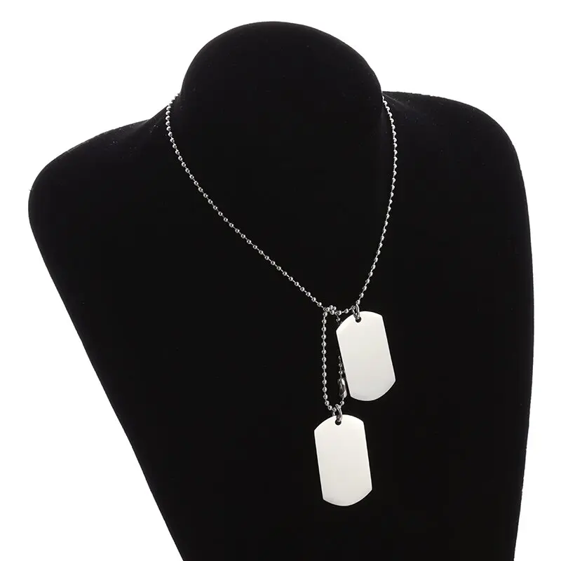 Simple Stainless Steel Double  - Mens Dog Tag Necklace 评论和价格