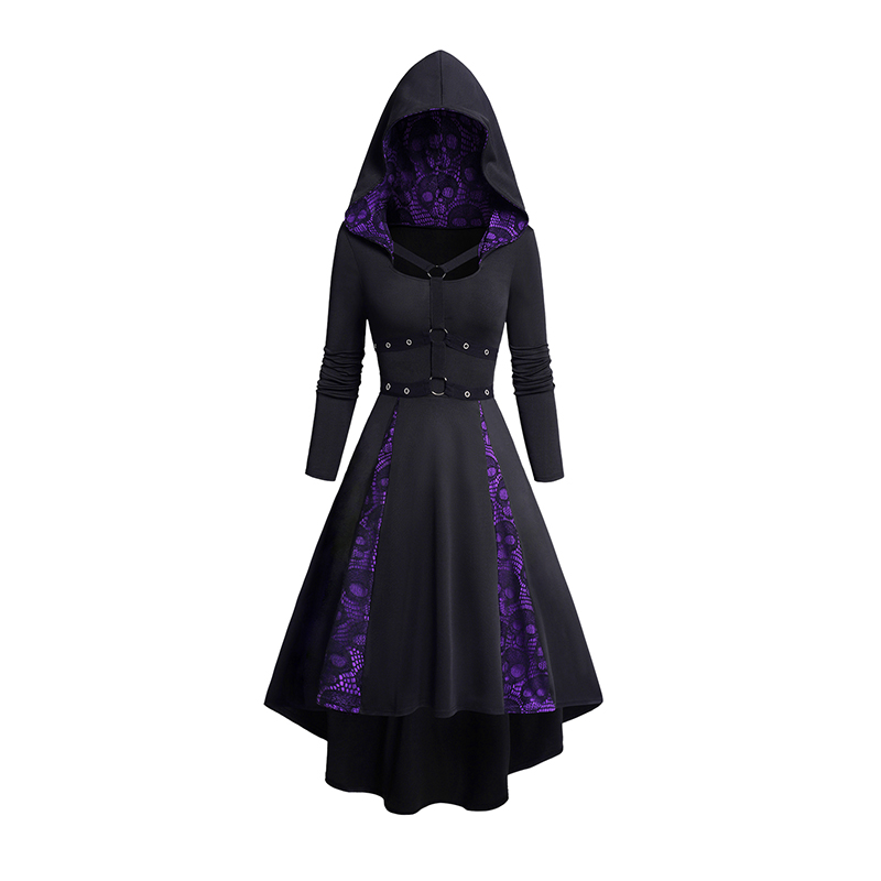 Women's Hoodie Dresses Hallowe - Gothic Skull Ring 评论和价格