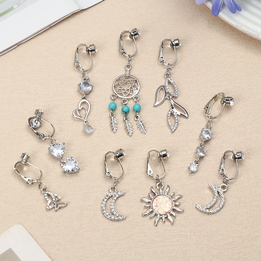 Faux Fake Belly Star Fake Bell - Moon Star Earrings 评论和价格