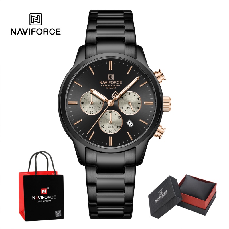 NAVIFORCE Men Quartz Chronogra - Watch Display Box 评论和价格