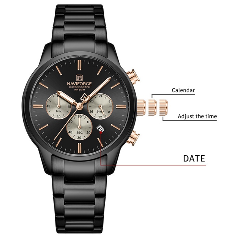 NAVIFORCE Men Quartz Chronogra - Watch Display Box 评论和价格
