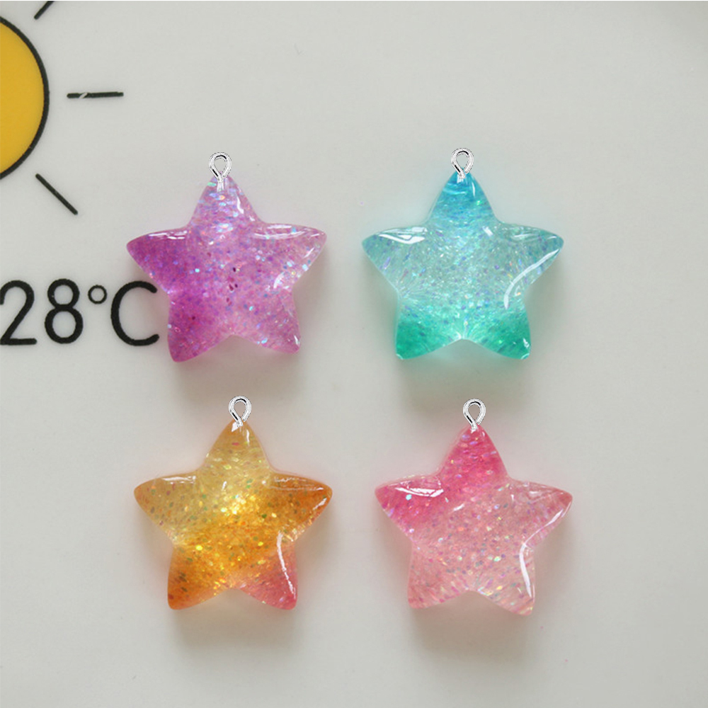 10PCS Gradient Star Series Fla - Moon Star Earrings 评论和价格