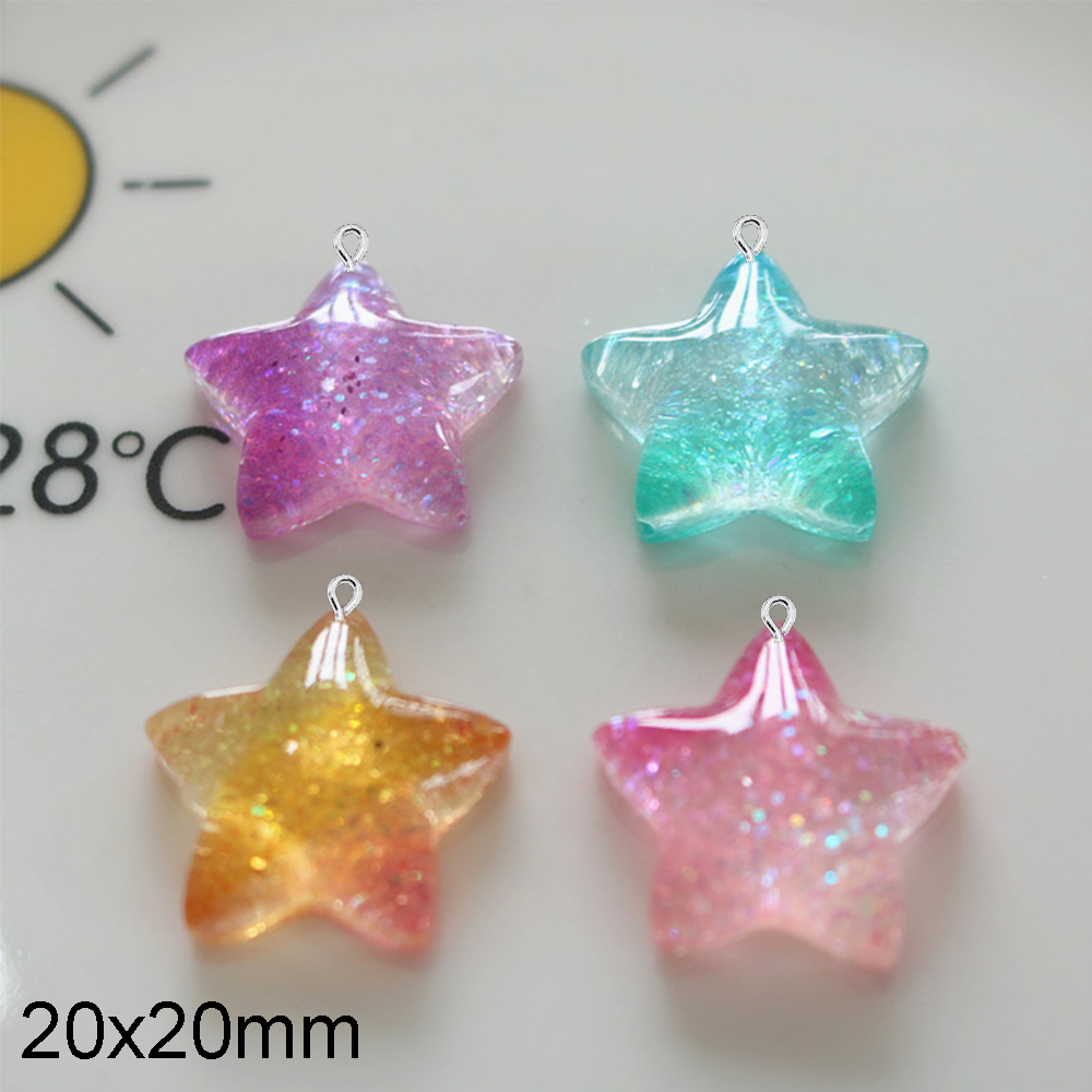 10PCS Gradient Star Series Fla - Moon Star Earrings 评论和价格