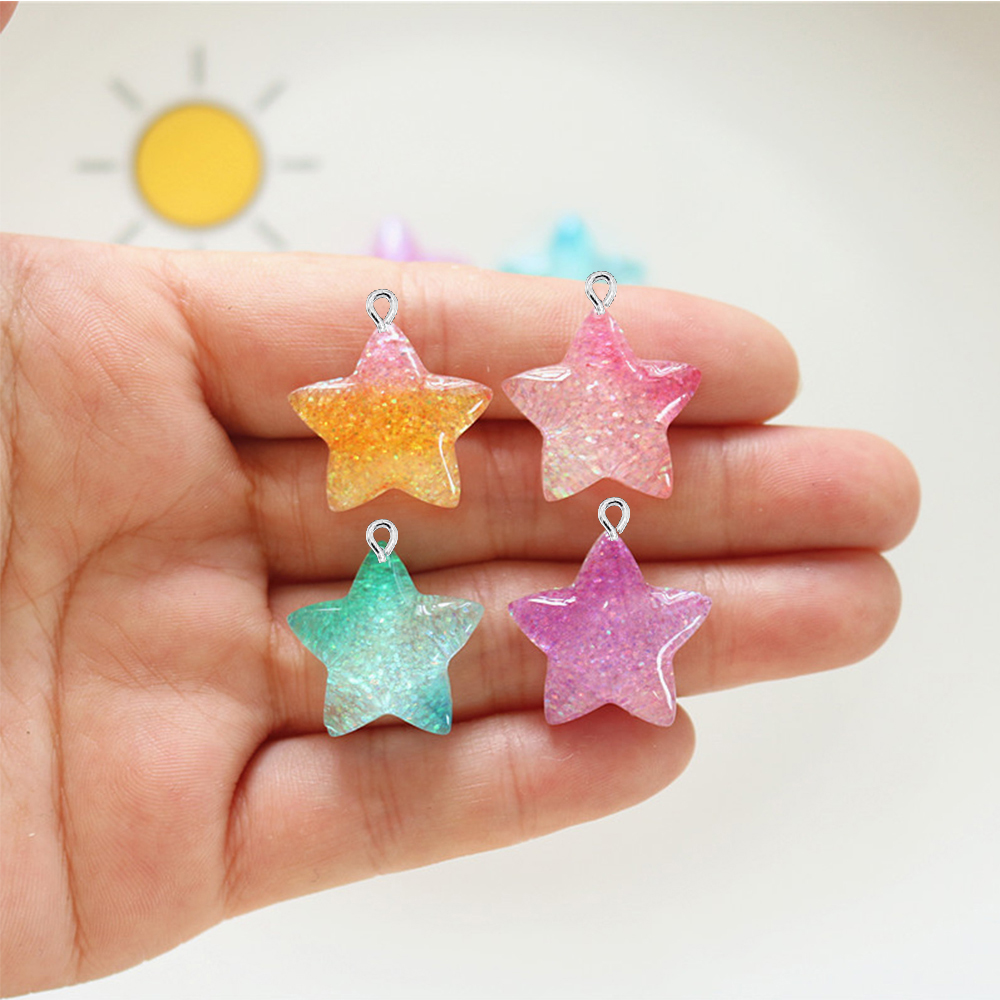 10PCS Gradient Star Series Fla - Moon Star Earrings 评论和价格