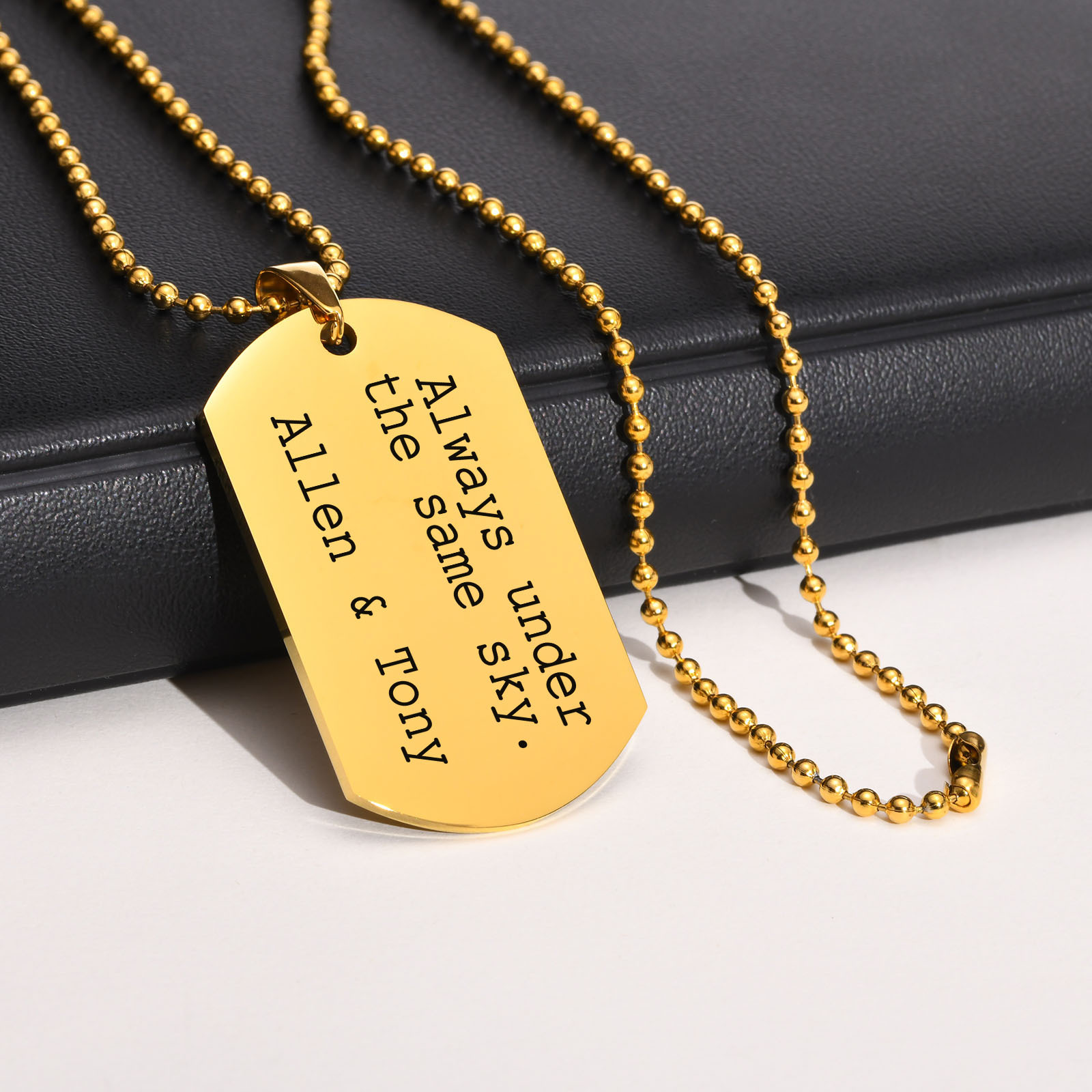 Mprainbow Personalized Engrave - Mens Dog Tag Necklace 评论和价格