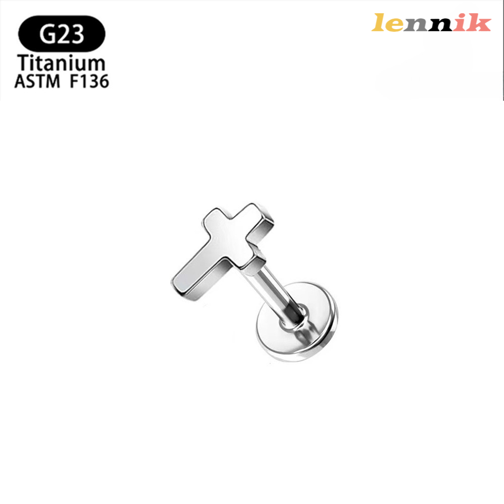 LENNIK F136 Titanium Alloy Cro - Moon Star Earrings 评论和价格