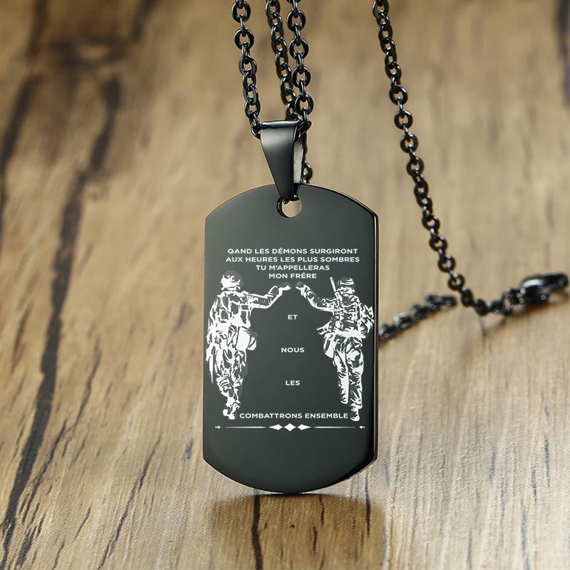 Vnox In the Darkest Hour When  - Mens Dog Tag Necklace 评论和价格