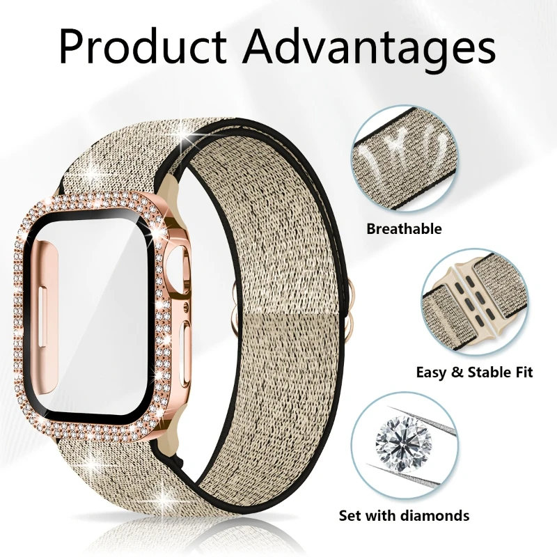 Band+Case for Apple Watch 45mm - Jewelry Smart Watches 评论和价格