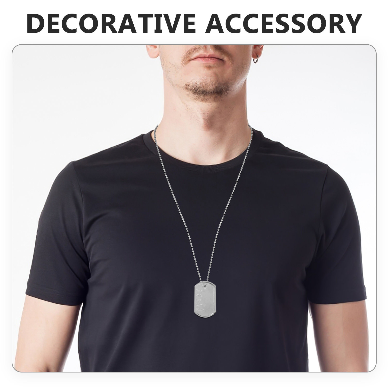 1Set Cosplay Dog Tags Necklace - Mens Dog Tag Necklace 评论和价格