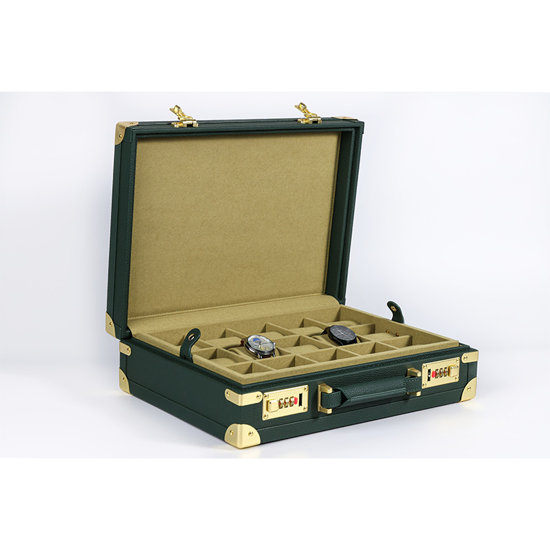 OEM ODM Luxury 15 Slots Green  - Watch Display Box 评论和价格