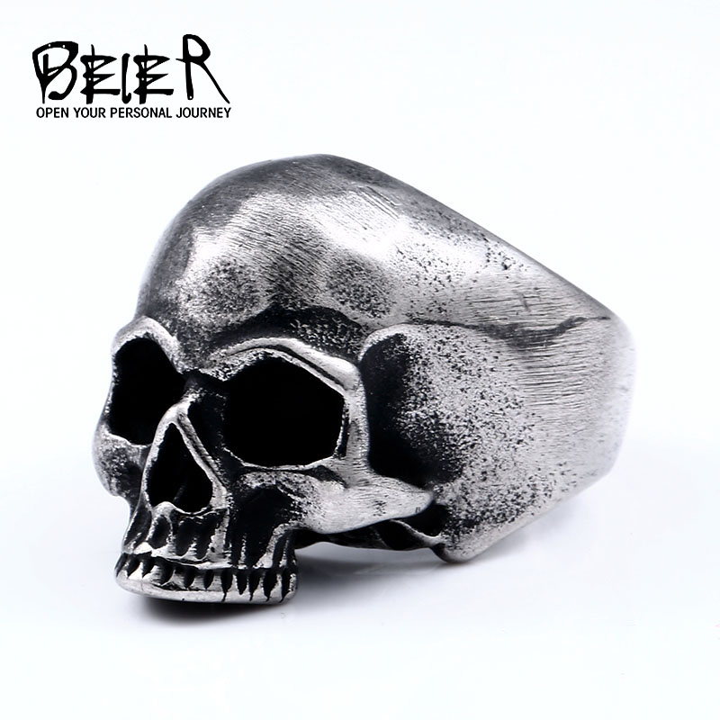 Beier 316L Stainless steel Vin - Gothic Skull Ring 评论和价格