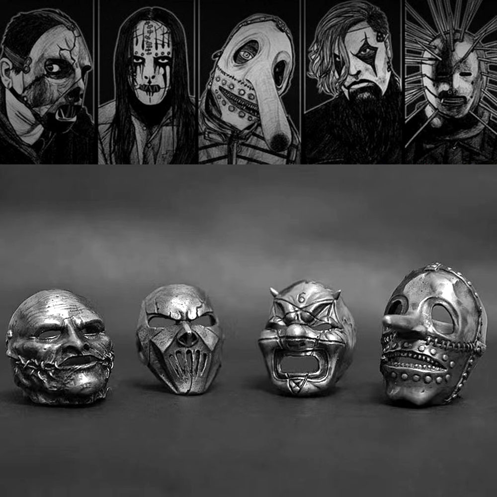 2023 Men's Flowers Skull Mask  - Gothic Skull Ring 评论和价格