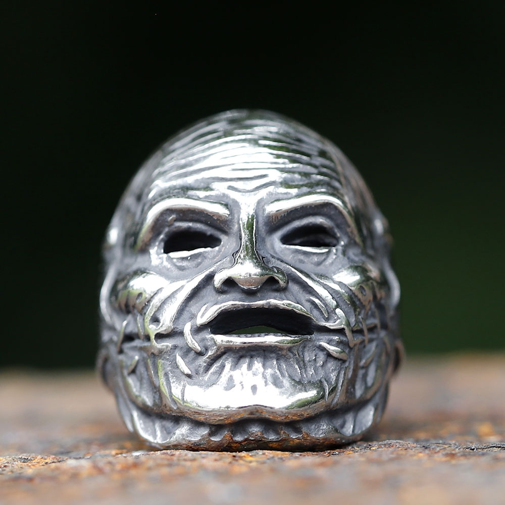 2023 Men's Flowers Skull Mask  - Gothic Skull Ring 评论和价格