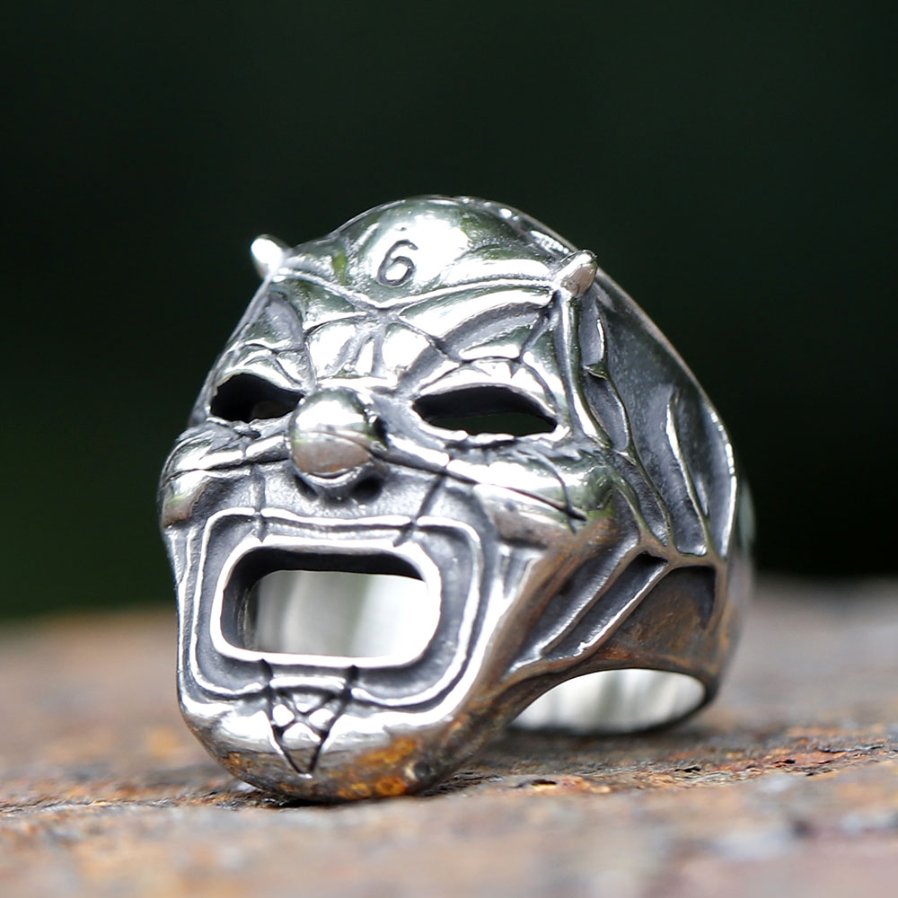 2023 Men's Flowers Skull Mask  - Gothic Skull Ring 评论和价格