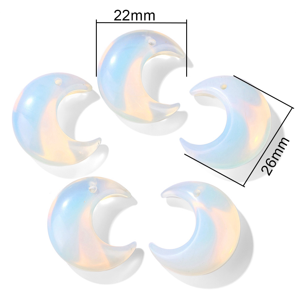 2PCS Natural Crescent Moon Cha - Moon Star Earrings 评论和价格