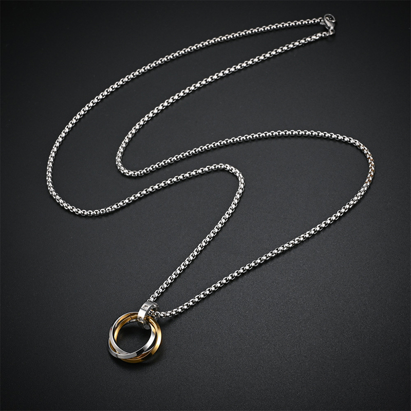 Fashion Men Necklace 3 Round R - Mens Dog Tag Necklace 评论和价格