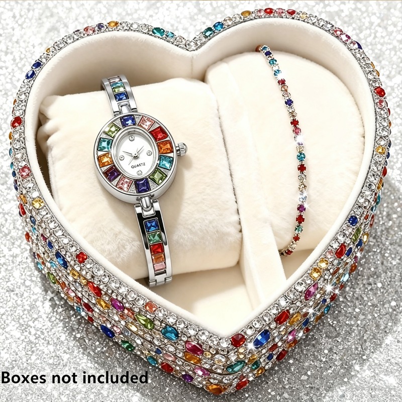 2pcs Elegant Colorful Rhinesto - Jewelry Watch Making 评论和价格