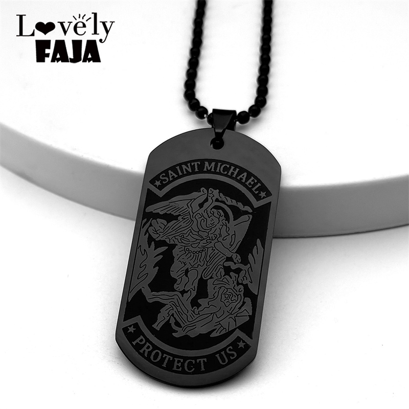 SAINT MICHAEL PROTECT US Archa - Mens Dog Tag Necklace 评论和价格