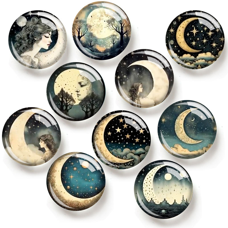 MOON and STARS 12/18/20/25mm g - Moon Star Earrings 评论和价格