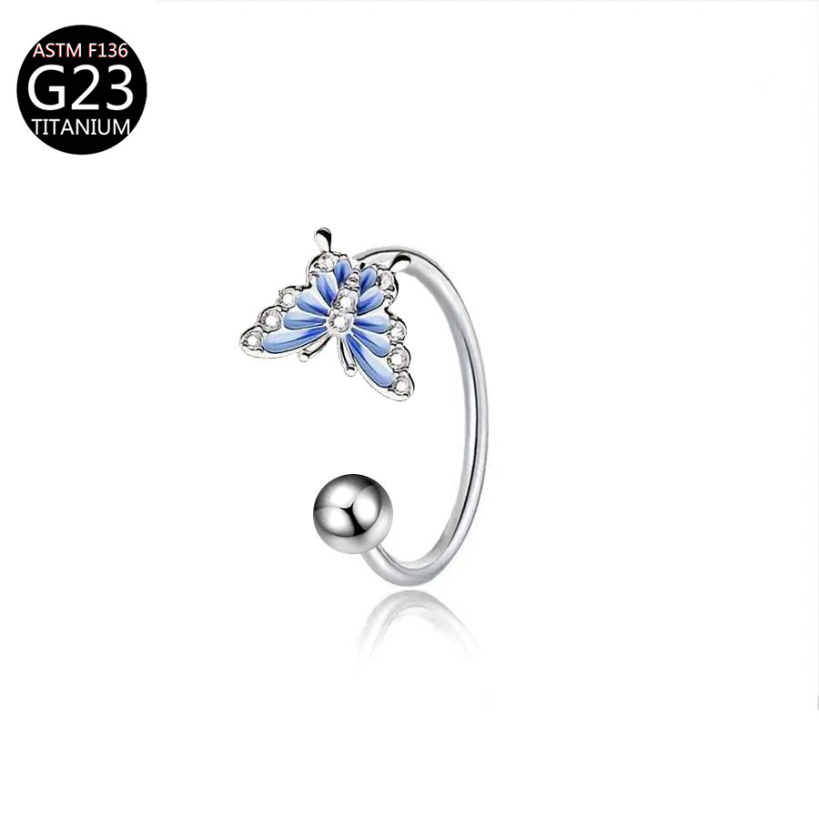 ASTM F136 Titanium Butterfly L - Moon Star Earrings 评论和价格