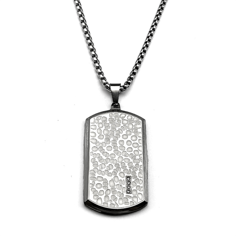 Retro Stainless Steel Irregula - Mens Dog Tag Necklace 评论和价格