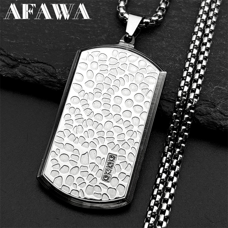Retro Stainless Steel Irregula - Mens Dog Tag Necklace 评论和价格
