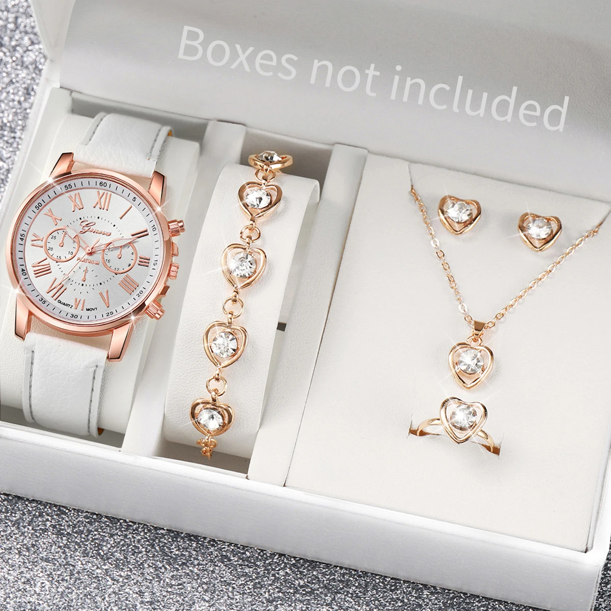 AAA5Pcs Pink Heart Crystal Wat - Jewelry Watch Making 评论和价格