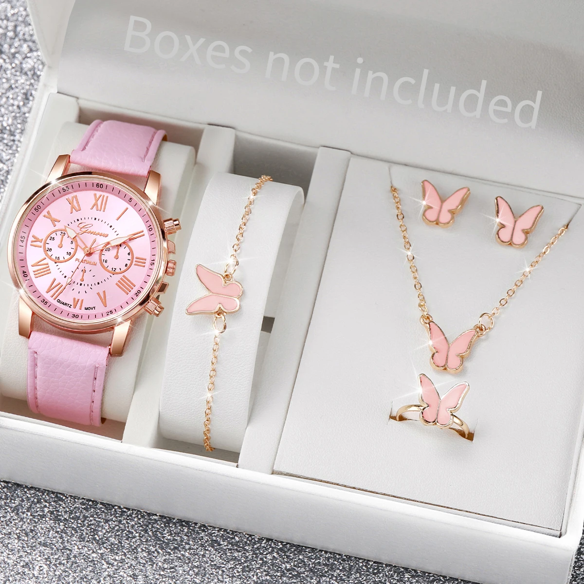 AAA5Pcs Pink Heart Crystal Wat - Jewelry Watch Making 评论和价格