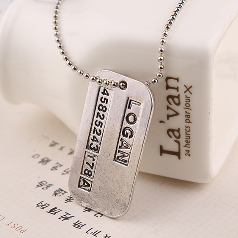X Men Necklace Logan Hugh Jack - Mens Dog Tag Necklace 评论和价格