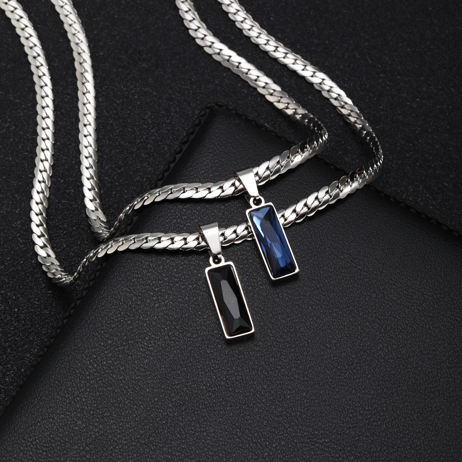Stylish Mens Geometric Stone P - Mens Dog Tag Necklace 评论和价格