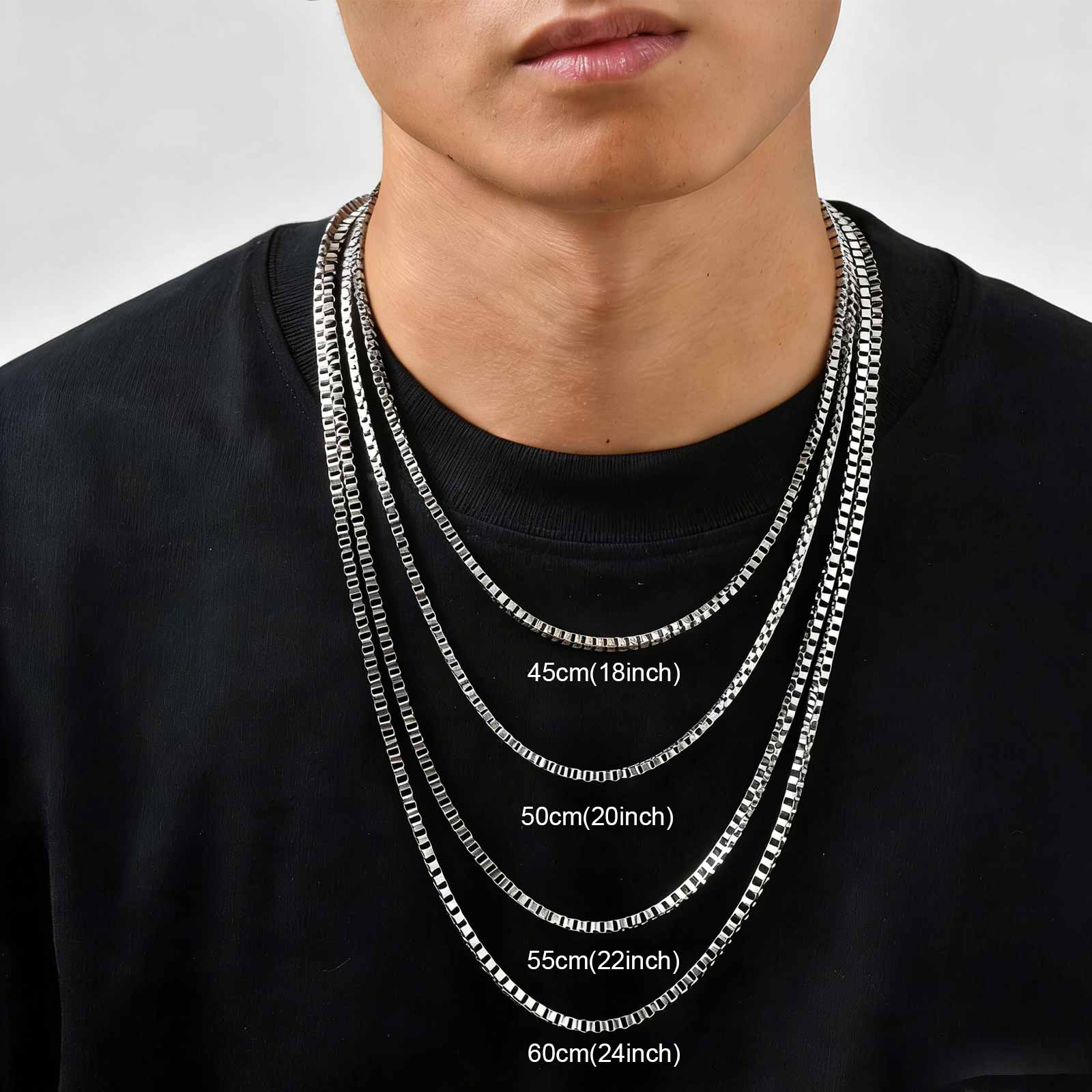 1/2/3MM Thin Chain Necklace fo - Mens Dog Tag Necklace 评论和价格