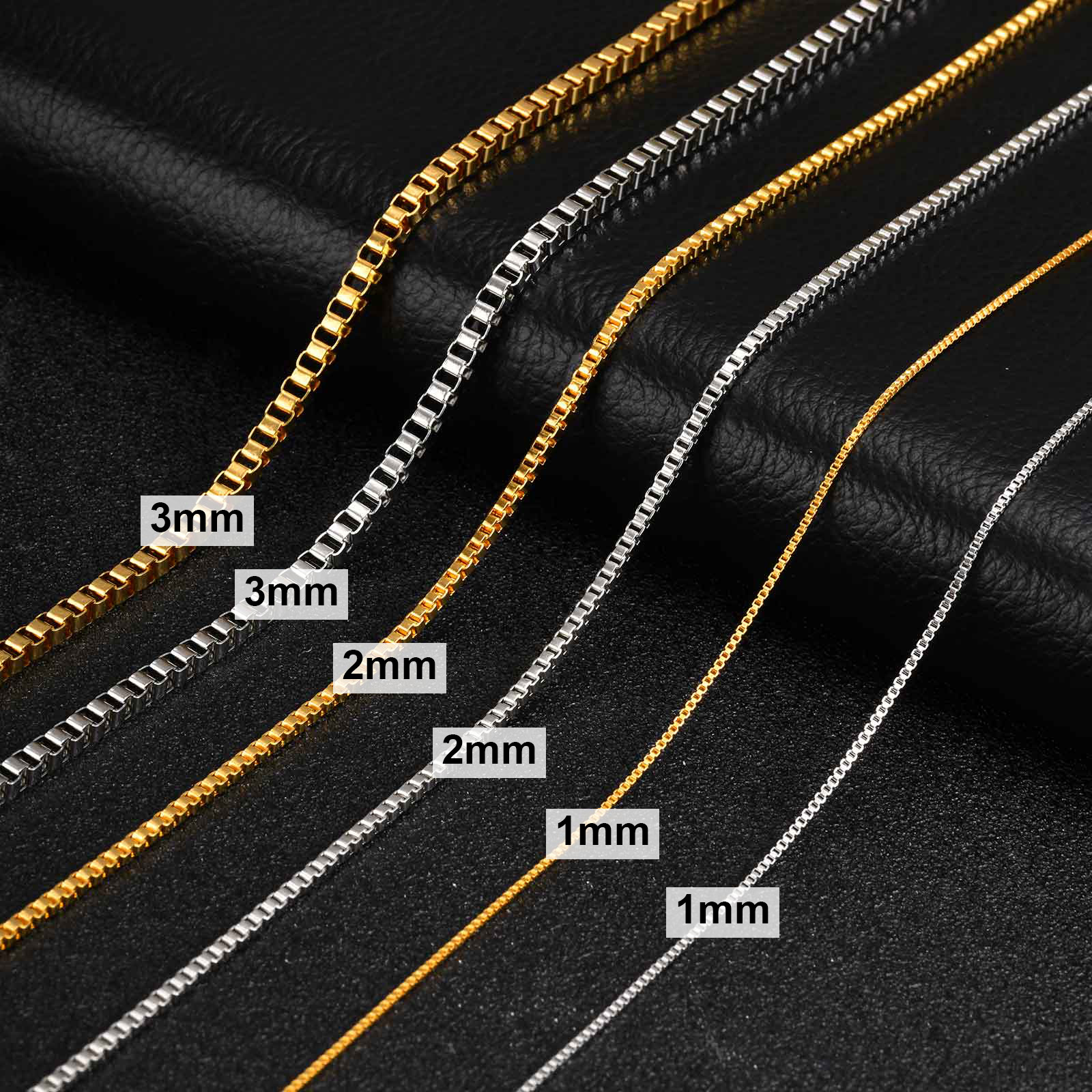 1/2/3MM Thin Chain Necklace fo - Mens Dog Tag Necklace 评论和价格