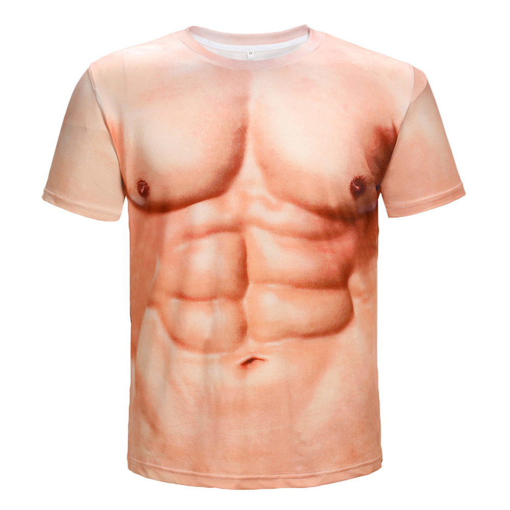 Men Funny Fake Muscle Abs 3D A - Mens Dog Tag Necklace 评论和价格