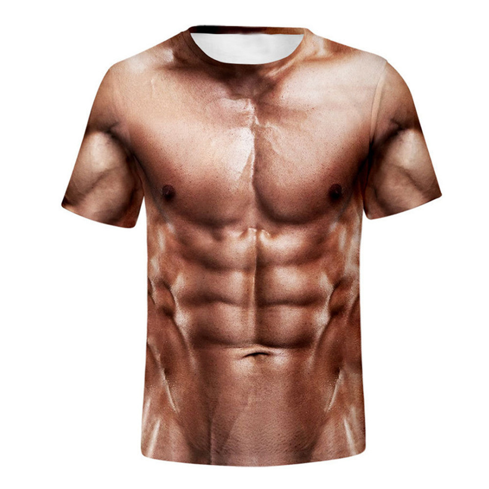 Men Funny Fake Muscle Abs 3D A - Mens Dog Tag Necklace 评论和价格