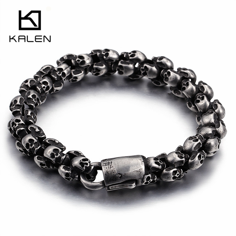 Kalen Punk Long Matte Skull Ne - Gothic Skull Ring 评论和价格
